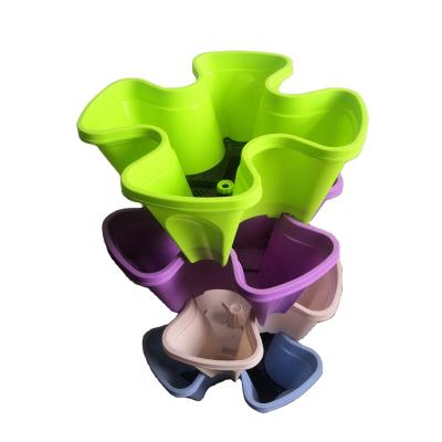 China Chinese Style Wholesale Stackable Stacking Flower Pots For Strawberries Grow for sale