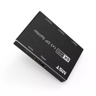 China Ultra HD 8K 1x3 444 79.5*54.9*13mm Splitter DisplayPort 1.4 Splitter Support 8K@30Hz 4K@120Hz 1080P@60Hz 3D HDR for sale