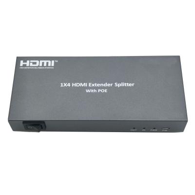 China Factory price HDMI Cat5e cat6 distribution 1X4 POE LAN cable video splitter for HDTV INEX0104P for sale