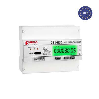 China EM737 3*230/400V 10 ((100) Ein MID-zugelassener bidirektionales Modbus-Energie-Smartmeter zu verkaufen