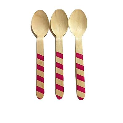 China Eco-Friendly Sustainable Fruit Wooden Forks Disposable Wooden Spoons Dessert Forks 100% All-Natural for sale