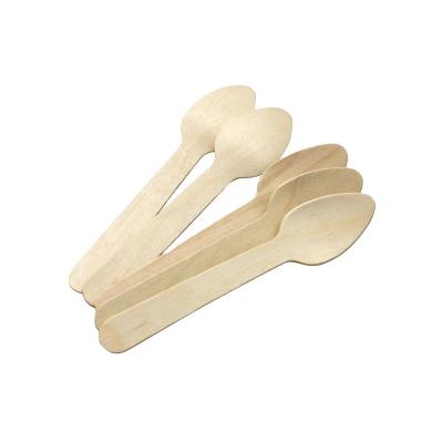 China WoodU Disposable Disposable Wood Utensils Cutlery Natural Wood Birch Spoons Eco-Friendly Green (100 Packs) for sale