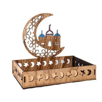 China Europe 2022 Wooden Ornaments Dade Festival Hollow Moon Ornaments Table Decorations Dessert Tray Crafts Wholesale for sale