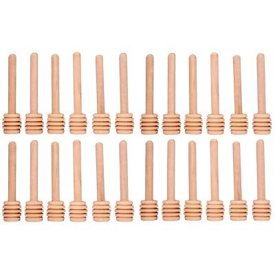 China Eco-Friendly Wooden Honey Dipper Sticks Honey Spoon Mix Dispenser Stirring Stick Treat Dipper Coffee Milk Tea Block Rod Kitchen Gadgets for sale