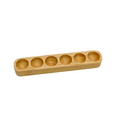 China China Custom Solid Wooden Wooden Egg Rack With 6 Holes / Kitchen Egg Trays for sale