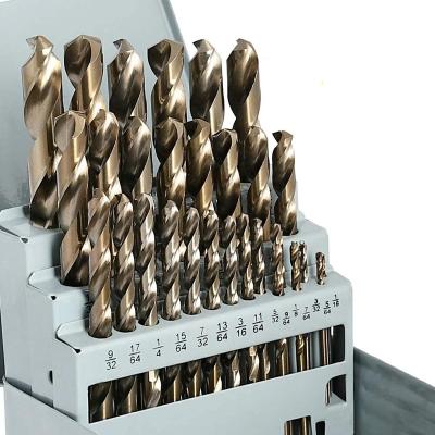 China Metal Drilling M35 Cobalt Twist 13/19/25/29pcs HSS-CO Straight Shank Twist Drill Set for sale