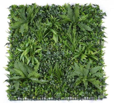 China Plastic Artificial Green Plant Wall UV Outdoor Green Plastic Wall for sale