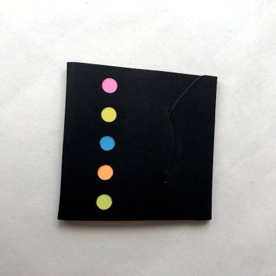 China Small Pocket Black Memo Pad Self Adhesive Cover Paper Colorful Promotion Sticky Notes for sale