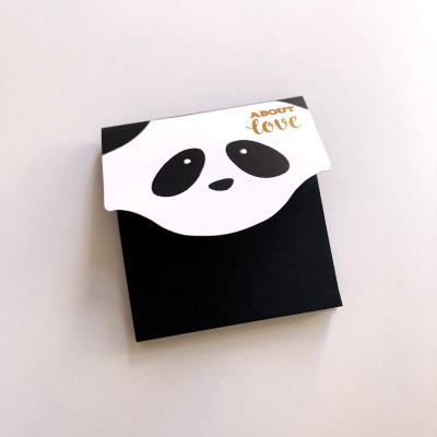 China Black Self Adhesive Note Promotion Sticky Notepad with Gold Stamping Logo for sale