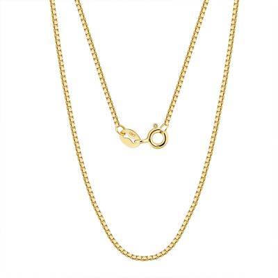 China RINNTIN EC05 18K White Real/Rose/Yellow Gold Lead Free Nickel Free Solid Chain 0.8mm Box For Women Pure Gold Jewelry for sale