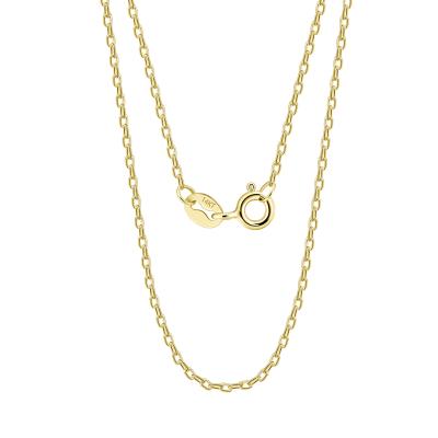 China Real 1.0mm RINNTIN GC01 Solid Gold 14K Solid Gold Cable Chain Necklace Pure Jewelry High Quality Lead Free Nickel Free For Women for sale