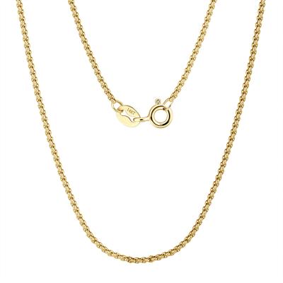 China RINNTIN GC06 Good Quality Gold Lead Free Nickel Free Pure Chain For Jewelry Making Real 14K Solid Gold 1.3mm Rolo Chain Necklace For Women Men for sale