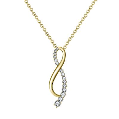 China RINNTIN GN14 Jewelry Gifts D Color Moissanite 14K 18K Solid Gold Tasty Infinity Thin Necklace CLASSIC For Women for sale