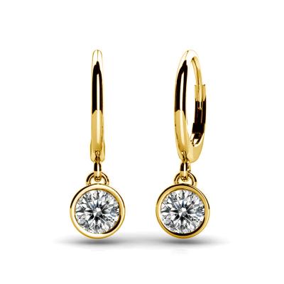 China RINNTIN GE02 Wholesale Pure Romantic Solid Gold Jewelry 14K 18K Gold Drop Earrings For Women for sale