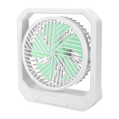 China Hot 2022 New Car USB Desktop Fan Charging Mini Desktop Tricolor 2400mAh Small Mute Electric Dormitory Fan Portable Fan for sale