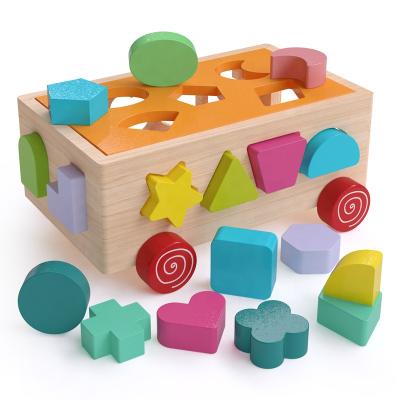 China Multifunctional Early Education 17 Holes Vehicle Blocks Shapes Color Matching Baby Early Educational Toys for sale