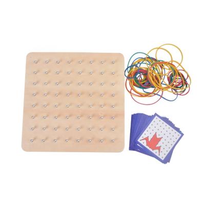 China Creative Toy Quality Elastic Band Wood Geometric Nail Plate Super Brain Math Eco-Friendly Material for sale