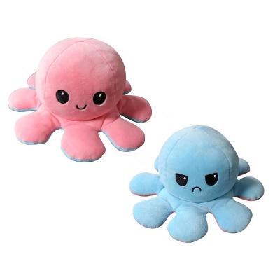 China Flip Plushie Doll Reversible Octopus Mood Stuffed Plush Doll Soft Cute Animal Double Side Colorful 20cm Creative Comfortable Rainbow for sale