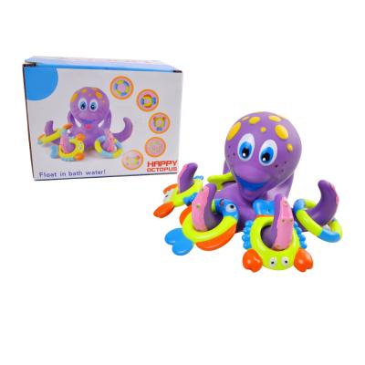 China Bath Eco-friendly Material Toy Vinyl Rubber Cartoon Purple Six Baby Claws Octopus For Kids To Bathe Happily for sale