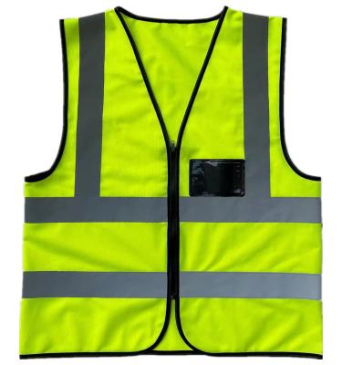 China Customizable High Visibility High Logos Construction Reflective Vest Safety Reflective Vest With PVC ID Sorting Box for sale