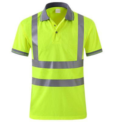 China High Quality Reflective Hot Sale Construction Work Safety T-shirt With Logo Work Short Sleeve Reflective Polo Shirt T-shirt for sale