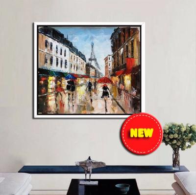 China It has the best sunproof and waterproof nature for a long term Framed Painting Wall Art Decor Abstract Oil Painting Print for Room Decoration abstract city landscape yb-144 for sale