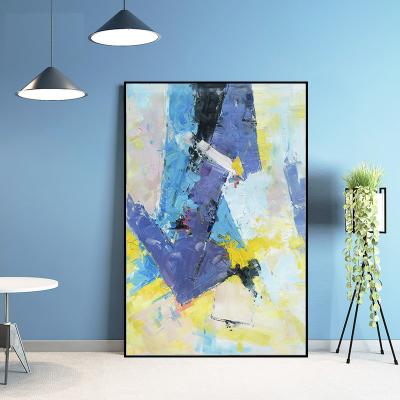 China Large Size Abstract Picture Single Color Abstract Framed Handmade 3D Wall Art Oil Painting for sale