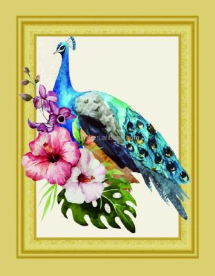 China Impressionist DIY Diamond Painting, Diamond Embroidery, animal and blue peacock, full, faux stone, 5D, cross stitch, Diamond Mosaic, decor for sale