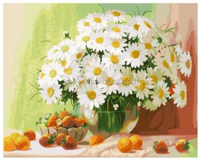 China Modern White Chrysanthemum DIY Painting By Numbers for sale