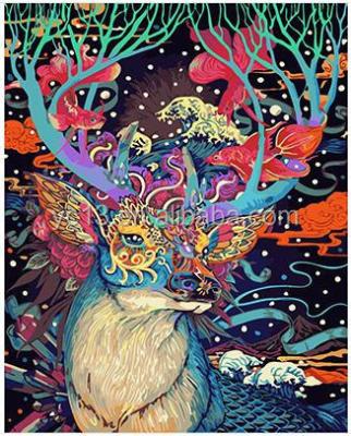 China DIY Modern Colorful Deer Painting By Numbers for sale