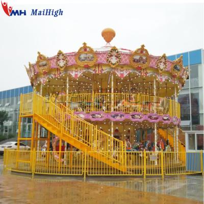 China Merry Amusement Park Playground Equipment Go Around Luxury Double Deck Carousel For Sale for sale