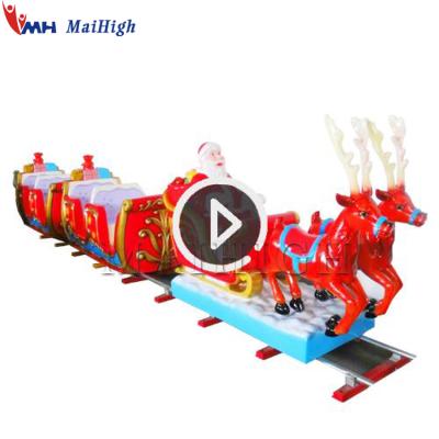 China Theme Park Christmas Fiberglass Body Customized Kids Electric Amusement Park Track Train For Sale for sale