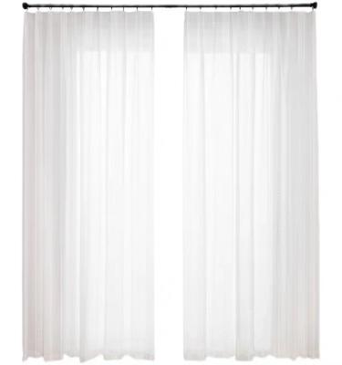 China Modern White Semi Shading Window Gauze Curtain Semi Shading Living Room Bedroom Sheer Curtain for sale