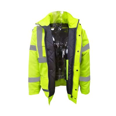 China High Quality Hi Vis Reflective Safety Jacket Zipper OEM Winter Security Bomber Jacket Water Proof Manufacturing for sale