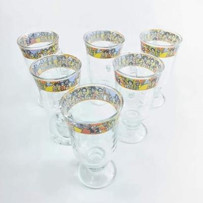 China 2022 Food Grade Safe Hot Sale Ethiopian Glass Tea Cup Set 6pcs Saba for sale