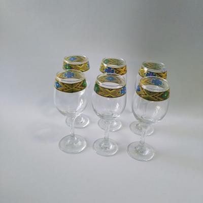 China 2022 Food Grade Safe Hot Sale Ethiopian Glass Wine Cup Set 6pcs Telet for sale