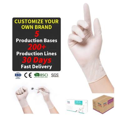 China Powder Free Construction Grade Food Vegetable Garden Bluesail Waterproof House Industrial Disposable White Latex Gloves Powder Free for sale