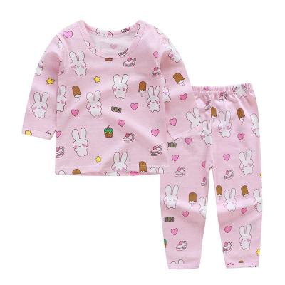 China 2022 Organic Baby Springs Baby Clothing Set Cartoon Breathable Two-Piece Set Unisex Anti-Shrink Baby Sleepwear for sale