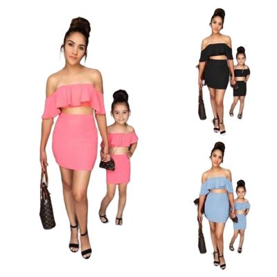 China Mommy and Me Outfit Wholesale Summer Mommy and Me QUICK DRY Outfit Ladies Fashion Matching Dresses Mother Daughter Dress for sale