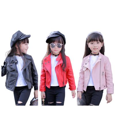 China 2021 Autumn High Quality Girls Motorcycle Leather Jacket Breathable Black Windproof Zipper Up Custom Made Chevrotin Jacket Girls Clothing for sale