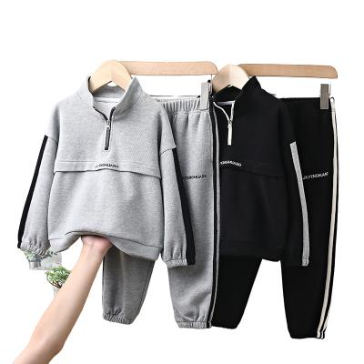 China New designer casual kids fall clothes 2021 casual jogger zipper sweatsuit kids clothing sets 2021 boys clothing sets 14yrs for sale