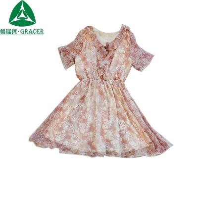 China Wholesale Colorful Casual Wear Ladies Silk Dress Used Clothing In India Used Clothing Ball for sale