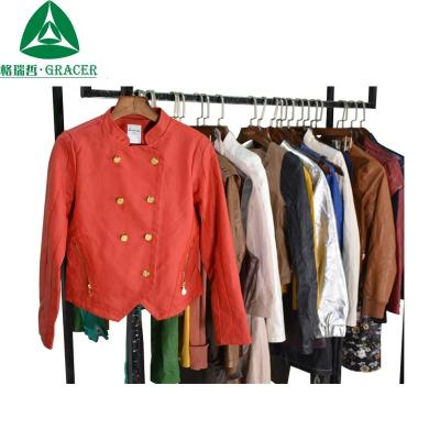 China Casual Wear Leather Jacket Used Apparel Bales Australia Second Hand Winter Clothing for sale