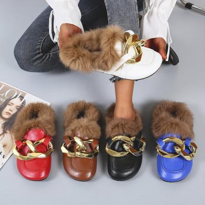 China Wholesale plush luxury ladies slippers bag fashion fur slippers winter 2021 main trend factory large size slippers for outdoor for sale