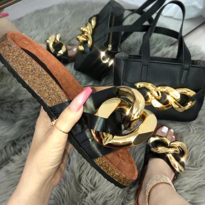 China Fashion women bags 2021 purses and slips set women handbags slips slippers 2021 summer handbags ladies for sale