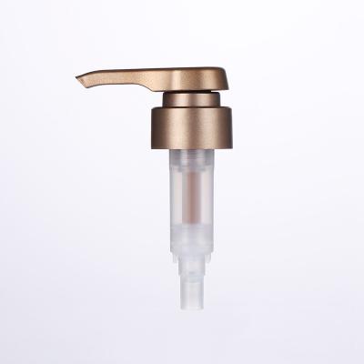 China Non Spill 24/410 28/410 28/400 Plastic Cosmetic Daily Use UV Coating Rose Gold Screw Pump for sale