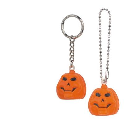 China Gift Halloween Props Customize Orange Compression Foam Pumpkin Stress Ball Soft Squishy PU Foam Key-Chain for sale