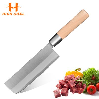 China Disposable 4116 Kitchen Knife High Quality German Steel Nakiri Vegetable Knife With Oak Wood Handle for sale