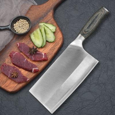 China 7 Inch Butcher's Knife Stainless Steel Disposable Kitchen Cutting Cleaver Knife With Pakka Wood Handle for sale