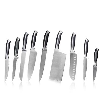 China Stainless Steel Kitchen Knives 9 Pcs Disposable Kitchen Knife Set Chef Knives With ABS Handle for sale